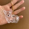 Memory Keychain Creative Cute Dog Keychain Transparent Capsule Pendant Playful Dog Hair Storage Box For Keychains Backpack