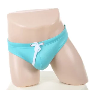 Men Swimwear Briefs Sexy Swimsuits Swimming Trunks Beach Summer Drawstring Solid Color Quick-dry Bathing Suit Surf Board Wear