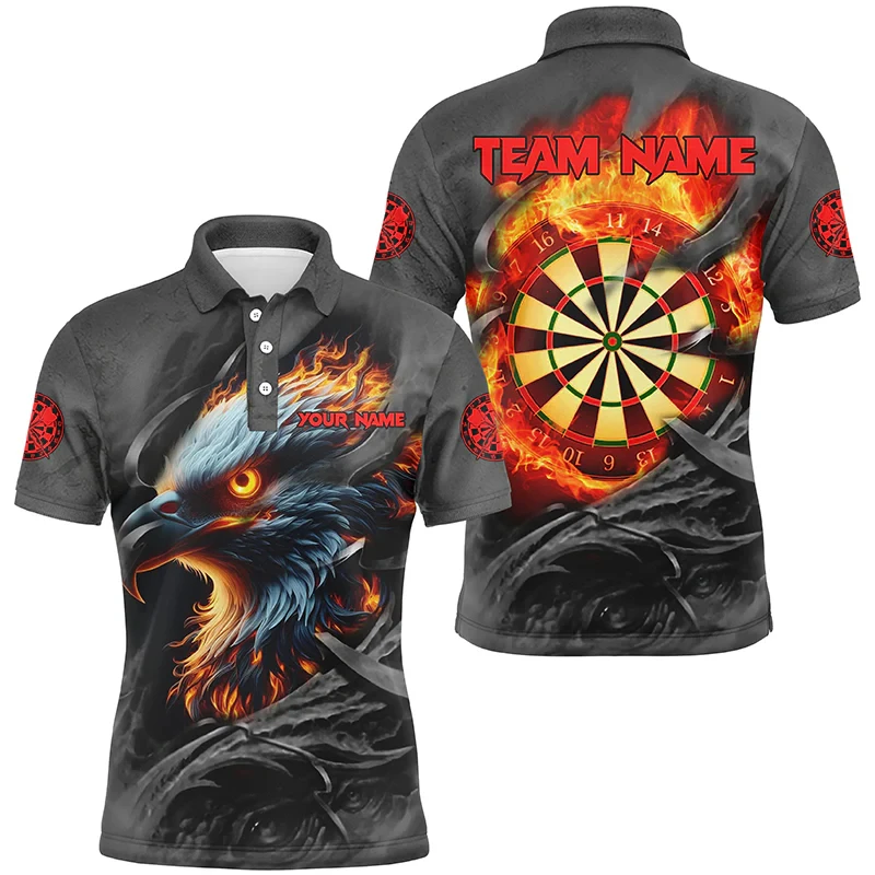 Mens Custom Name Darts Graphic Polo Shirts Fashion Trend 3D Printed Short Sleeve Polo Shirt Casual Oversized Breathable Tees - Image 2