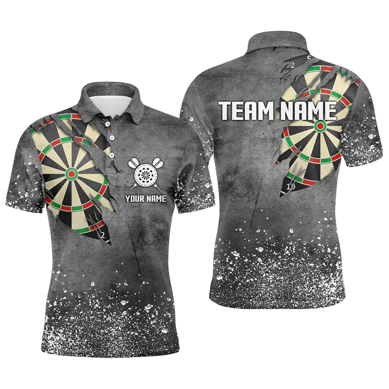 Mens Custom Name Darts Graphic Polo Shirts Fashion Trend 3D Printed Short Sleeve Polo Shirt Casual Oversized Breathable Tees - Image 3