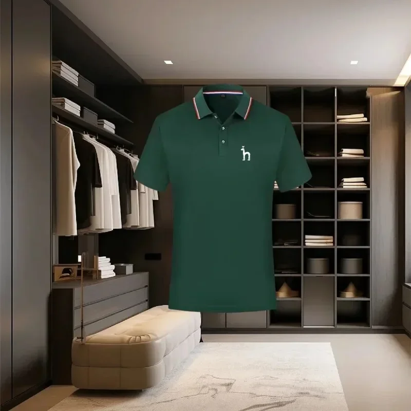 Men's Long Sleeve Polo Shirt Button Cuffs Business Formal Tops - Image 4