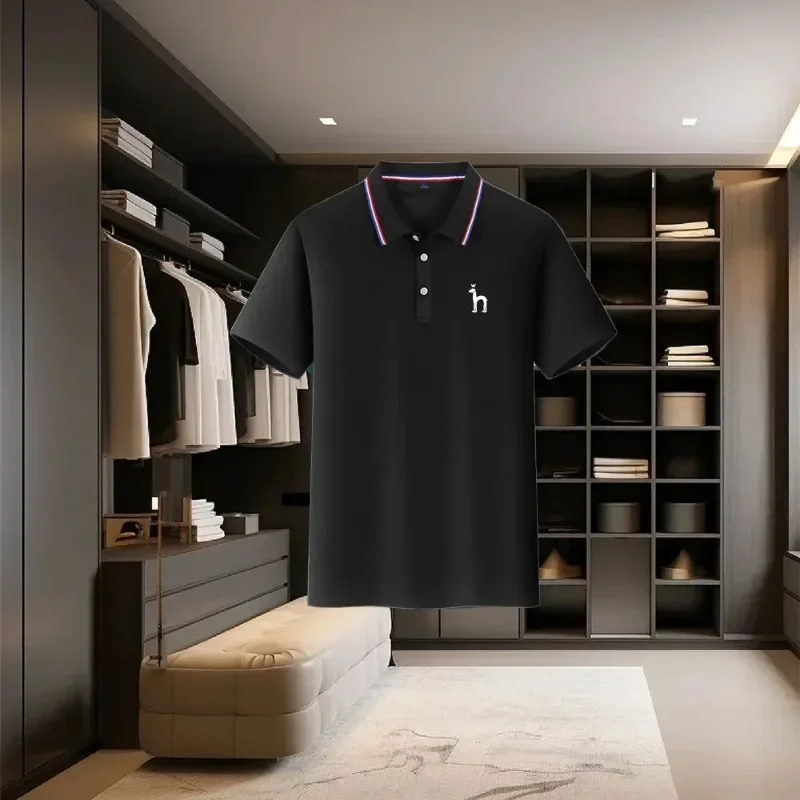 Men's Long Sleeve Polo Shirt Button Cuffs Business Formal Tops - Image 3