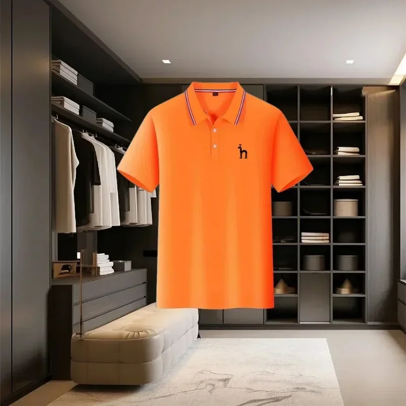 Men's Long Sleeve Polo Shirt Button Cuffs Business Formal Tops - Image 5