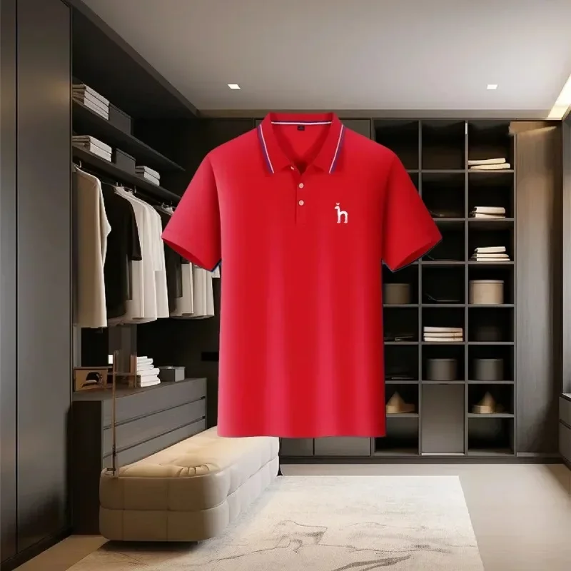 Men's Long Sleeve Polo Shirt Button Cuffs Business Formal Tops - Image 6