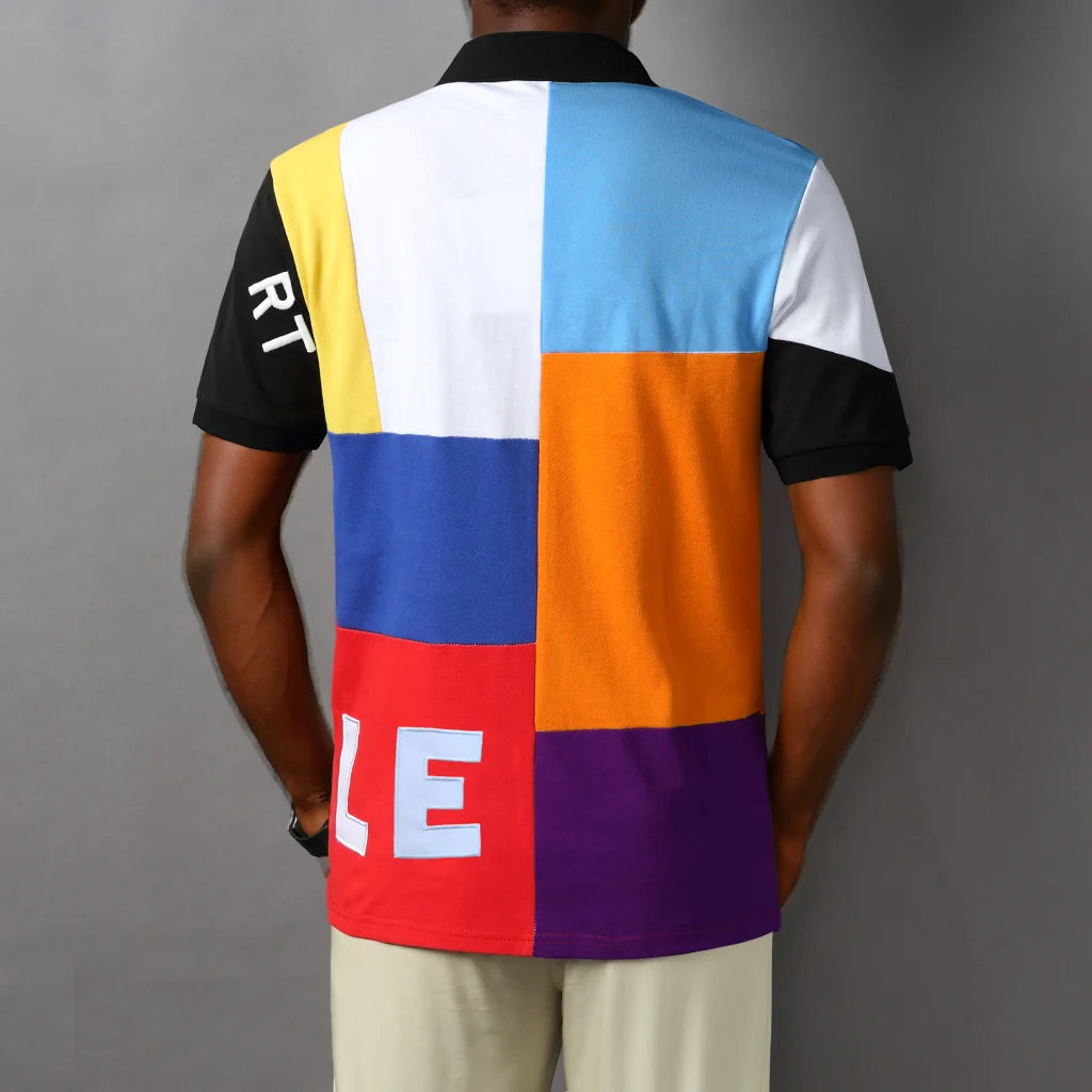 Men's polo shirt USA Royal short casual sport party high-end cotton embroidery luxury contrast Multicolor stitching original - Image 2
