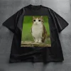 Meowl Meme Cat Tshirt Funny Cat Meme Shirt Cat and Owl Brainrot Meowl Tee Unhinged 90s Kitten Tee Funny Graphic Shirt