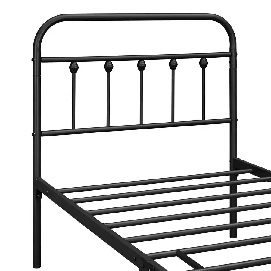 Metal Bed Frame 3ft Single Vintage Iron Platform Bed with High Headboard and Footboard,Black - Image 5