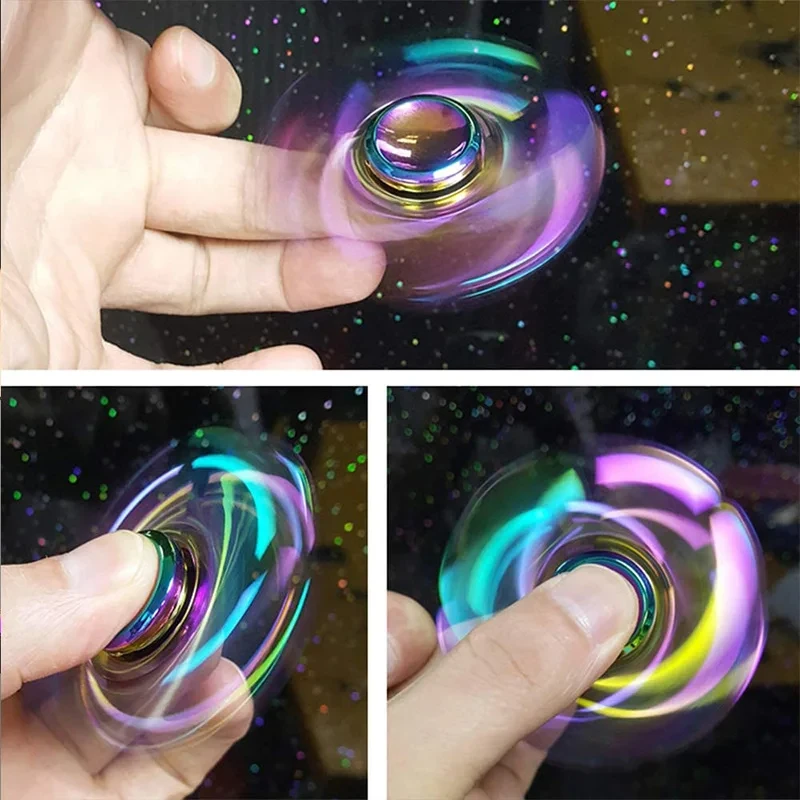 Metal Rainbow Fidget Spinner Colorful EDC Hand Spinner Anti-Anxiety Toy for Children Adult Relieves Stress Finger Spinner Gifts - Image 2