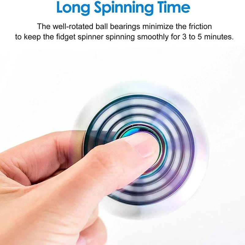 Metal Rainbow Fidget Spinner Colorful EDC Hand Spinner Anti-Anxiety Toy for Children Adult Relieves Stress Finger Spinner Gifts - Image 3