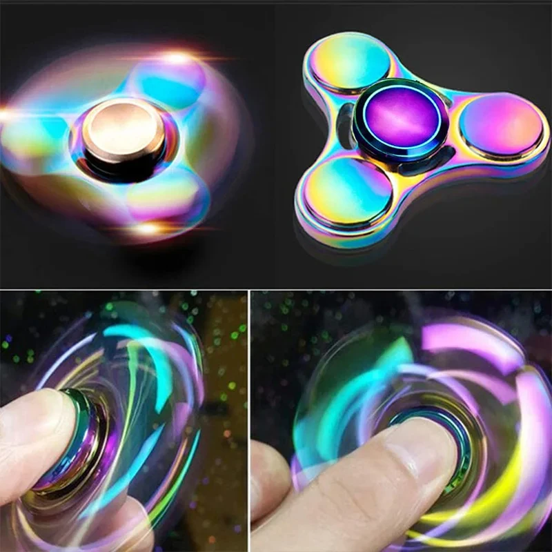 Metal Rainbow Fidget Spinner Colorful EDC Hand Spinner Anti-Anxiety Toy for Children Adult Relieves Stress Finger Spinner Gifts - Image 5