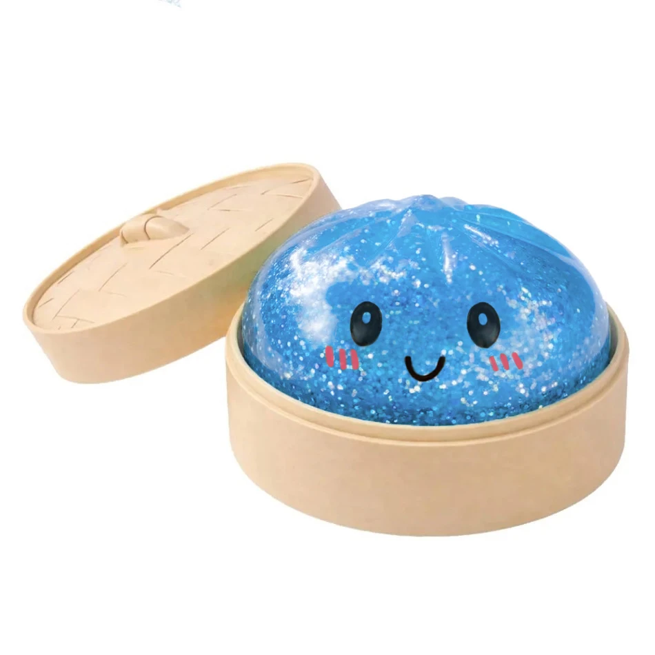 Mini Dumpling Squeeze Toy with Bamboo Steamer, Soft TPR Dough Ball, Realistic Decompression Fidget Toy, Stress Relief Gift - Image 4