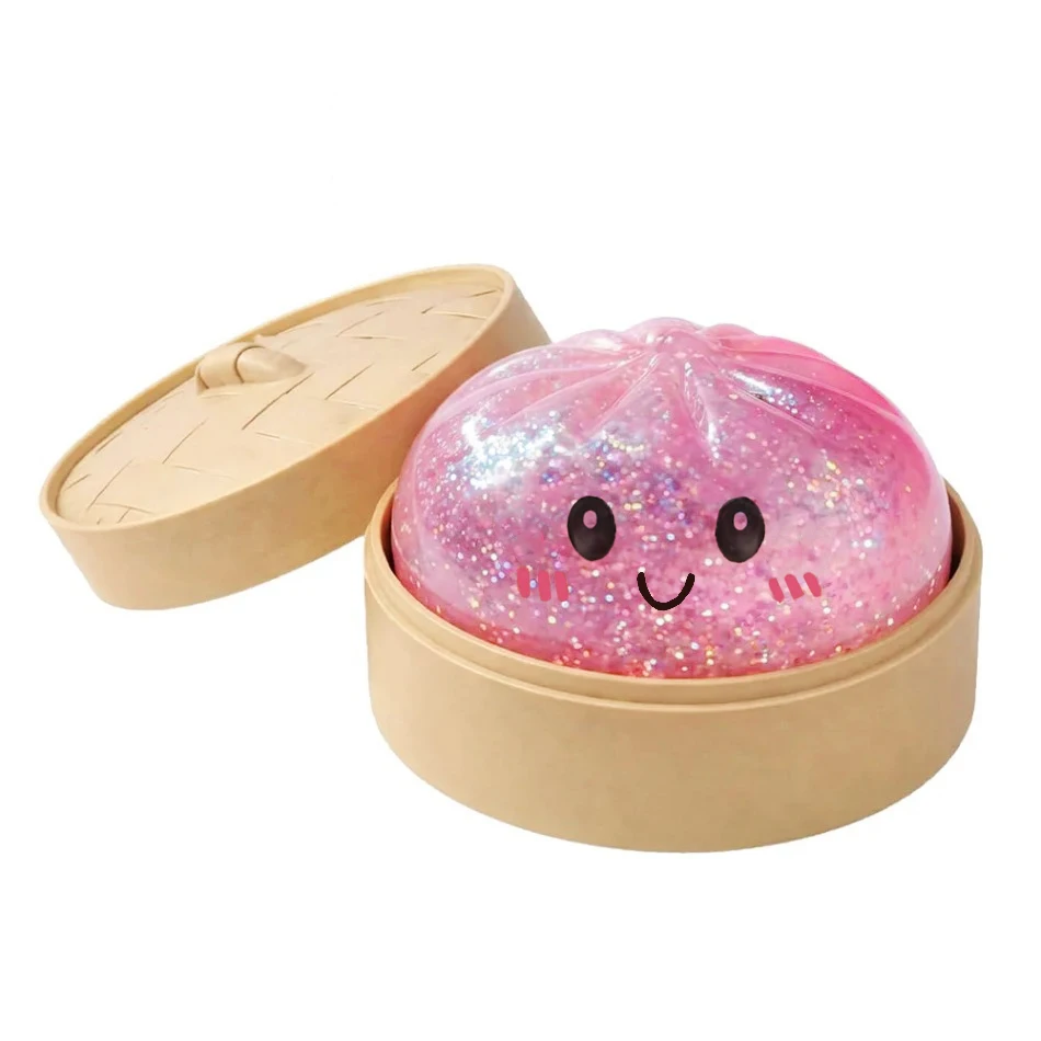 Mini Dumpling Squeeze Toy with Bamboo Steamer, Soft TPR Dough Ball, Realistic Decompression Fidget Toy, Stress Relief Gift - Image 5