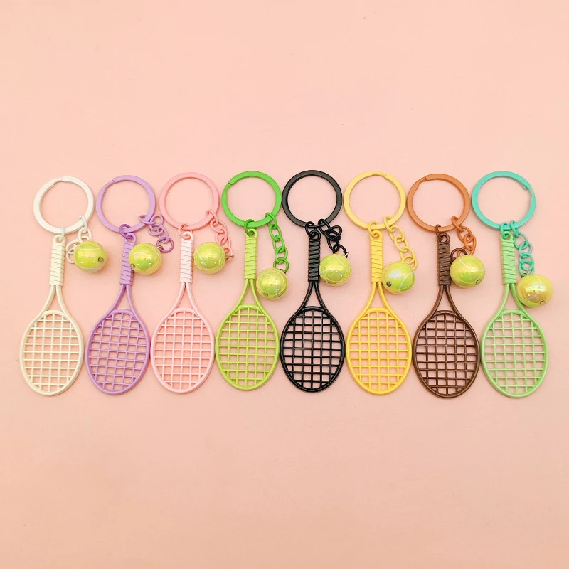 Mini Keychain Tennis Party Favors Tennis Ball Key Ring Tennis Bag Pendant Sports Keychain For Boys Girls School Carnival Reward - Image 6