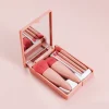 Mini Portable Box 5 Travel Makeup Brushes Complete Set With Small Mirror Eye Shadow Foundation Make-Up Powder Eyebrow Brush