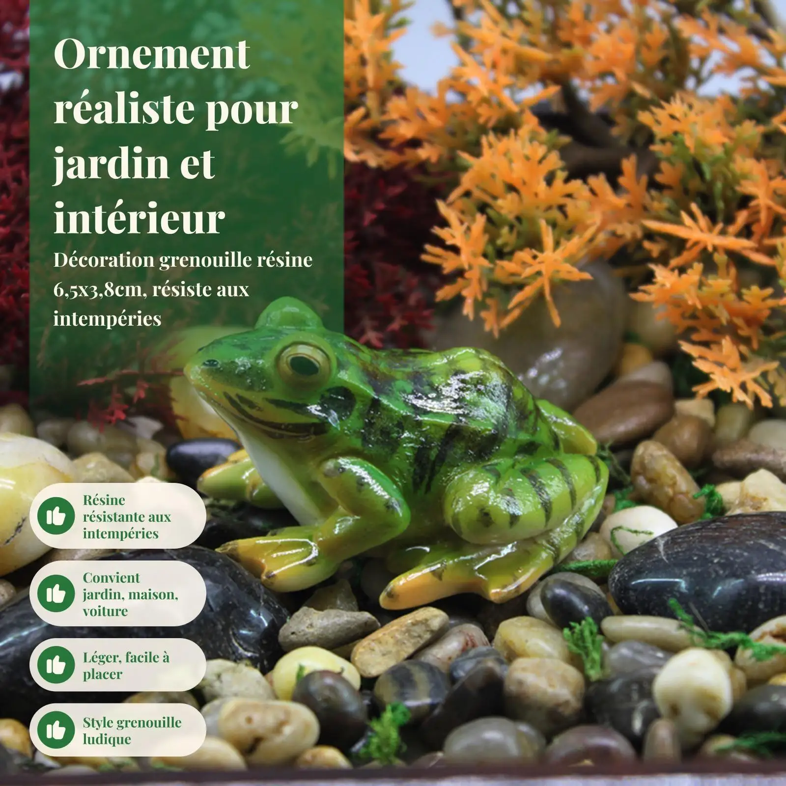Miniature Garden Cute Frog Big Eyes Statue Decoration Sculpture Outdoor