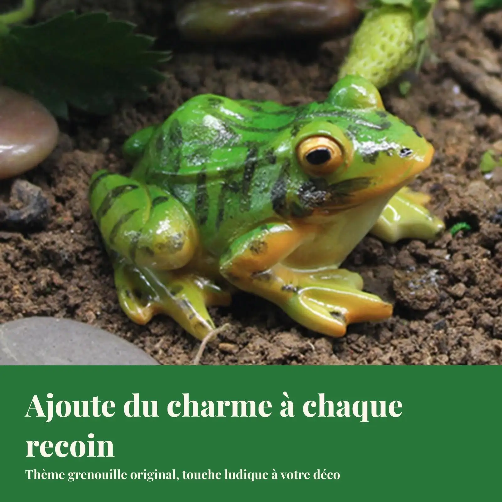 Miniature Garden Cute Frog Big Eyes Statue Decoration Sculpture Outdoor