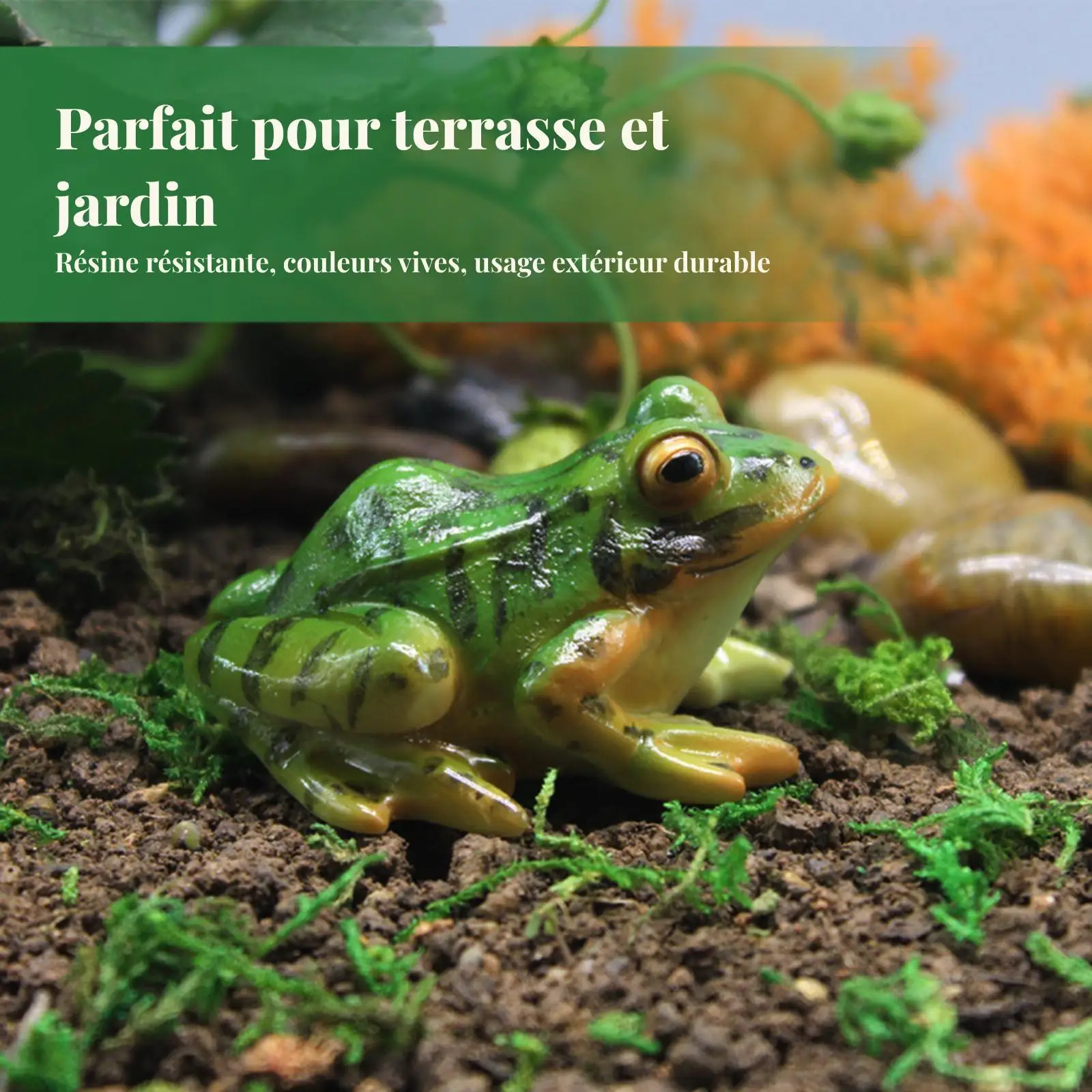 Miniature Garden Cute Frog Big Eyes Statue Decoration Sculpture Outdoor