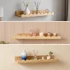 Modern Bohemian Floating Shelf - Pine Wood Wall-Mounted Shelf Unit, Space-Saving Suitable for Storage & Décor in Bedroom, Office