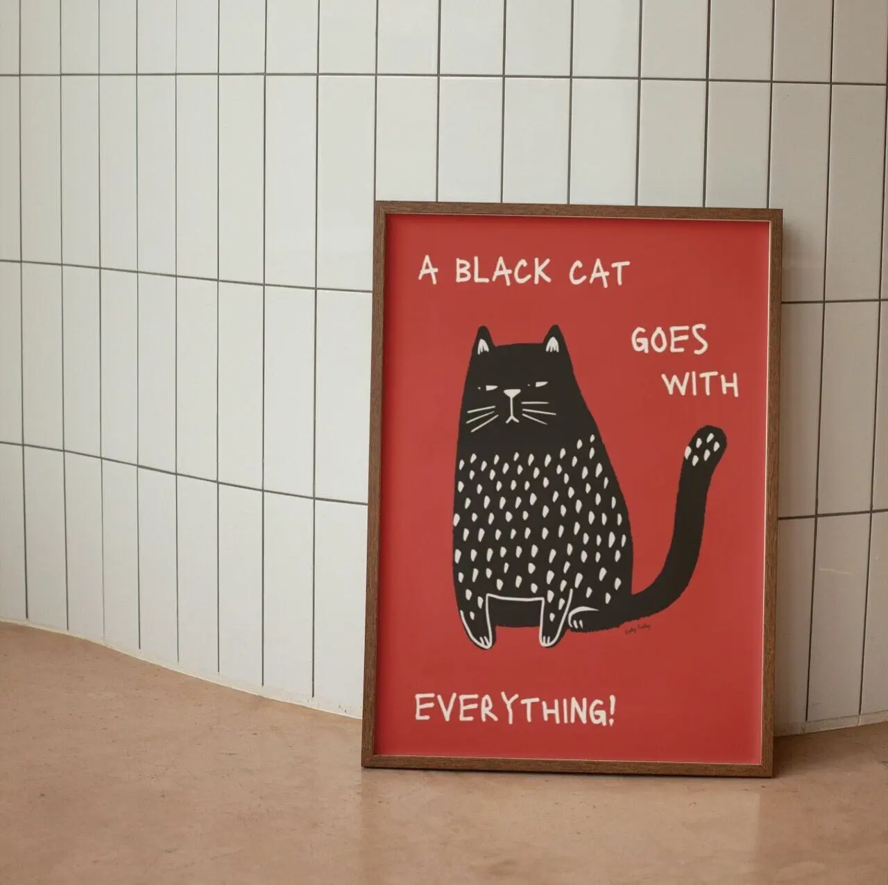 Modern Pop Black Cat Wall Art Print Funny Animal Poster Cute Kitten Illustration With Quotes Canvas Painting Gift Home Decor - Image 4
