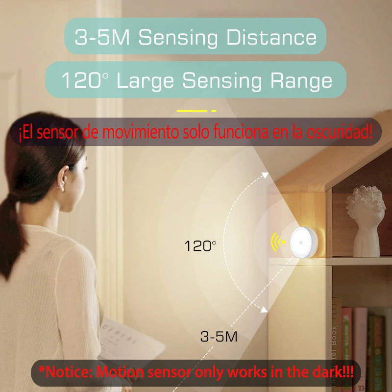 Motion Sensor Light USB Rechargeable Night Light LED Lamp for Kitchen Bedroom Stairs Hallway Cabinet Closet Wardrobe Nightlight - Image 2