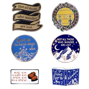 Movies Lord of the Rings Brooches Tolkien's Fantasy Novel Enamel Badges Pin Fashion Jewelry for Gifts and Accessories
