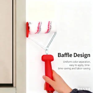 Multi-Function Edging Paint Roller Brush, 4" Trim Roller with Baffle, No Bleed Paint Edger for Wall Ceiling Painting