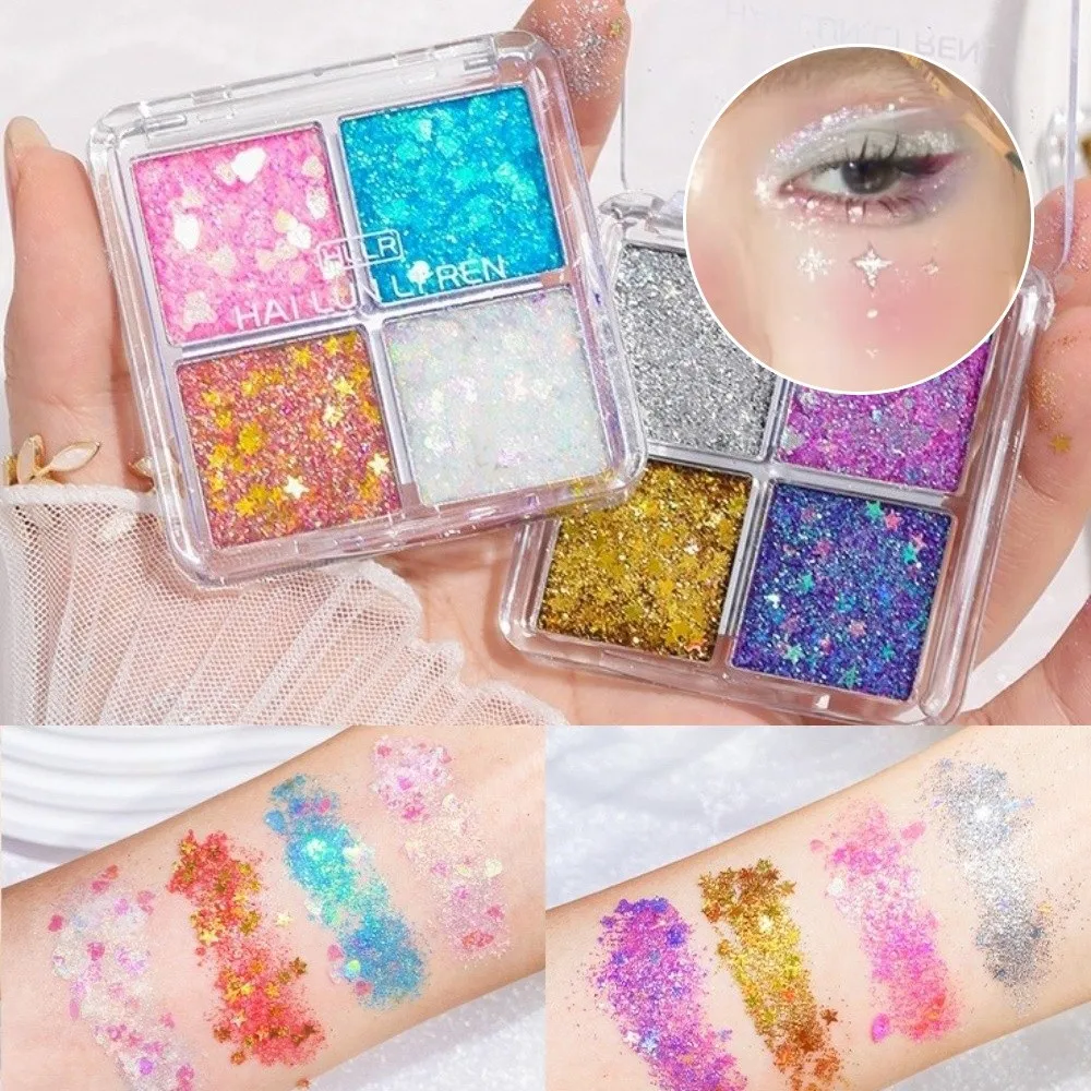 Multi-color Glitter Eyeshadow Palette High Gloss Sequins Mermaid Eyeshadow Pearlescent Glitter Sequins Glitter Eyeshadow - Image 4