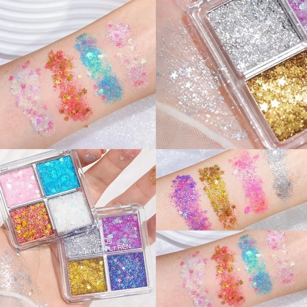 Multi-color Glitter Eyeshadow Palette High Gloss Sequins Mermaid Eyeshadow Pearlescent Glitter Sequins Glitter Eyeshadow - Image 2