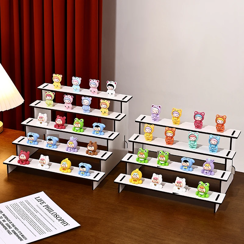 Multilayer Wooden Figure Display Stand Large Capacity Shelf Desktop Organizer for Collectible Dolls Figurines Perfume Bottles - Image 5