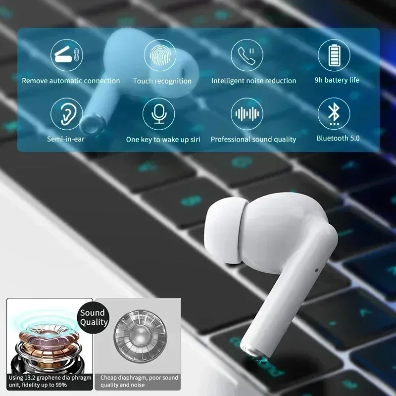 NEW headphones Wireless Headphones Earphone Bluetooth-compatible Waterproof Headset with Mic for Xiaomi iPhone Pro10 Earbuds - Image 4