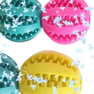Natural Rubber Pet Dog Toys Dog Chew Toys Tooth Cleaning Treat Ball Extra-tough Interactive Elasticity Ball for Pet Products A2