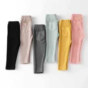 New Arrival 0-4T Baby Girls Leggings Cotton Big Pants Spring Autumn Kids Girls Pants Fashion Solid Long Trousers Children's Pant