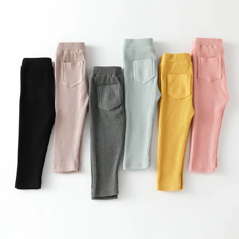 New Arrival 0-4T Baby Girls Leggings Cotton Big Pants Spring Autumn Kids Girls Pants Fashion Solid Long Trousers Children's Pant