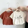 New Cartoon Printed TShirt For Baby Boys Girls Simple All-match Short Sleeve 2026 Summer Clothes Toddler Casual Lovely Tees