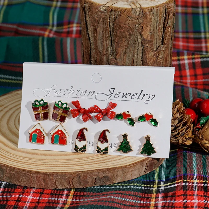 New Christmas Snowflake Santa Tree Deer Bell Gloves Snowflake Earrings Ladies Party Holiday New Year Jewelry Accessories - Image 5
