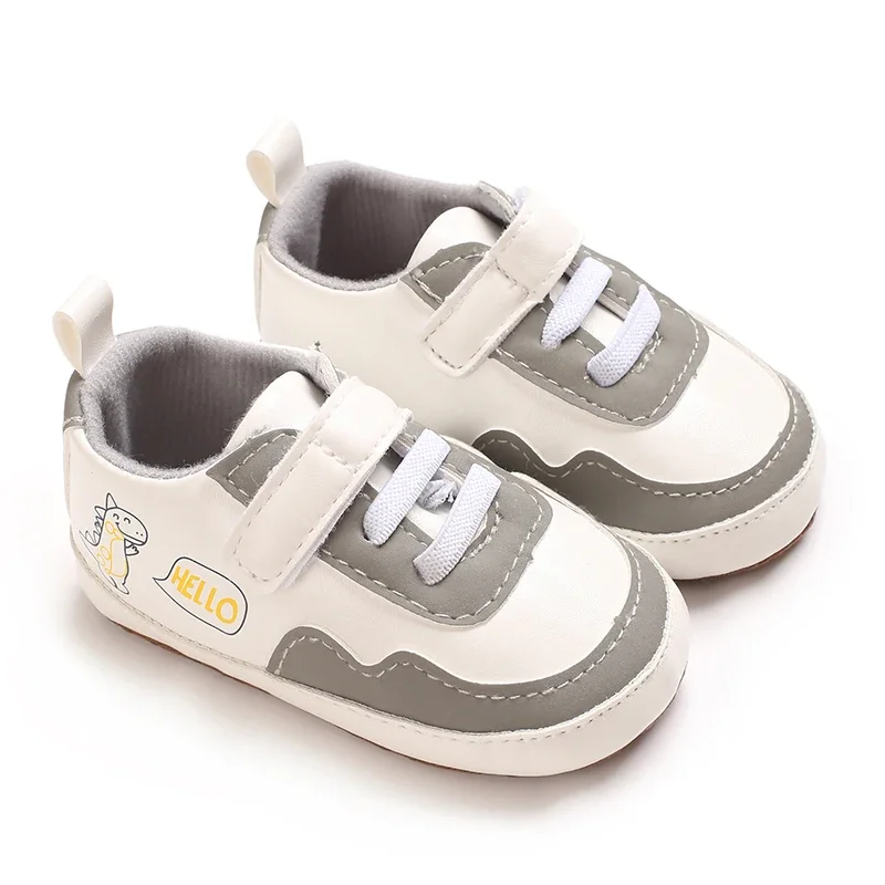 New Color Blocked 0-18M Spring And Autumn Baby Shoes For Men And Women PU Cartoon Printed Casual Sports Soft Soled Baby Walking - Image 5