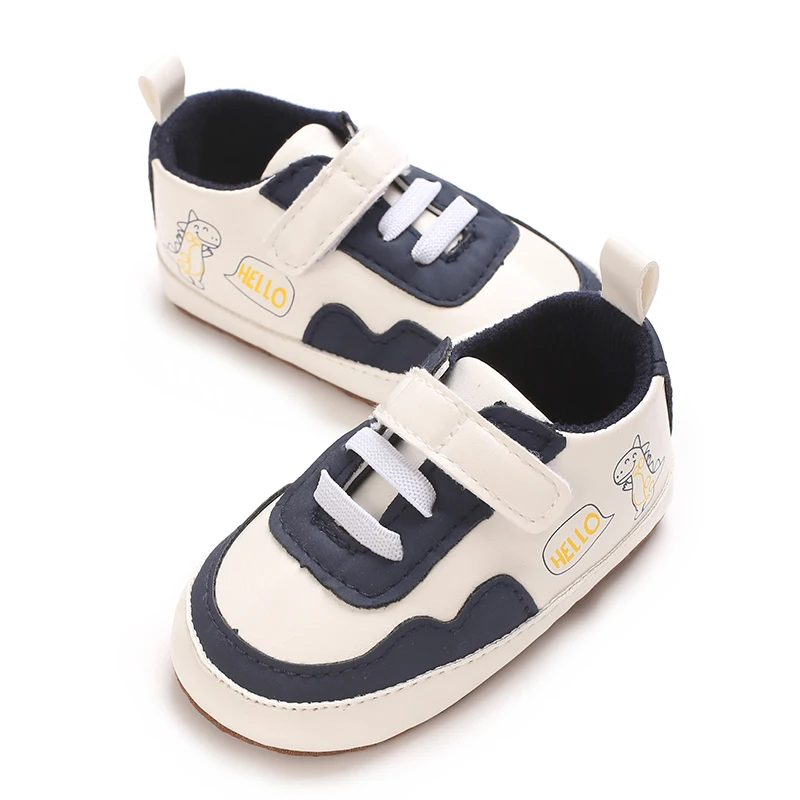 New Color Blocked 0-18M Spring And Autumn Baby Shoes For Men And Women PU Cartoon Printed Casual Sports Soft Soled Baby Walking - Image 3
