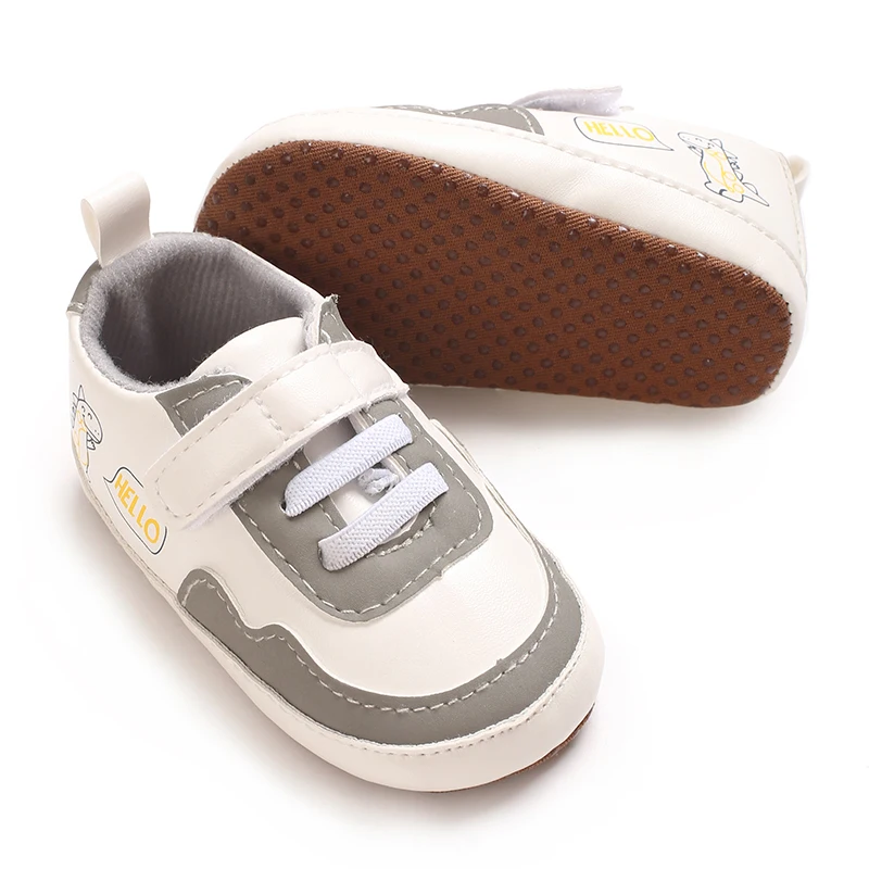 New Color Blocked 0-18M Spring And Autumn Baby Shoes For Men And Women PU Cartoon Printed Casual Sports Soft Soled Baby Walking - Image 6
