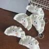 New Cute Plush Dumpling Pendant Keychain Soft Stuffed Keyrings For Boy Girl For Bag Decorations Plush Toys Student Accessories