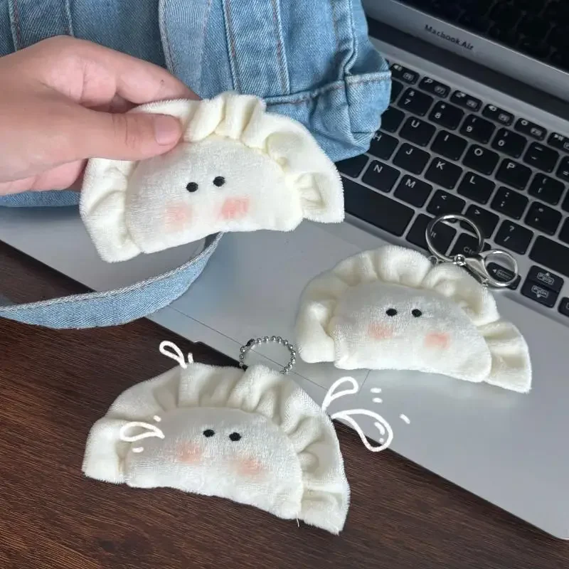 New Cute Plush Dumpling Pendant Keychain Soft Stuffed Keyrings For Boy Girl For Bag Decorations Plush Toys Student Accessories - Image 3