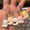 New Fashion Cartoon Small Cat Cute Keychain Phone Chain Resin Keyring Bag Pendant Couple Key Chains Gifts Women for Jewelry