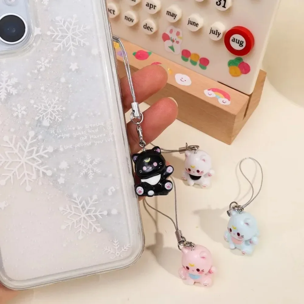 New Fashion Cartoon Small Cat Cute Keychain Phone Chain Resin Keyring Bag Pendant Couple Key Chains Gifts Women for Jewelry - Image 6