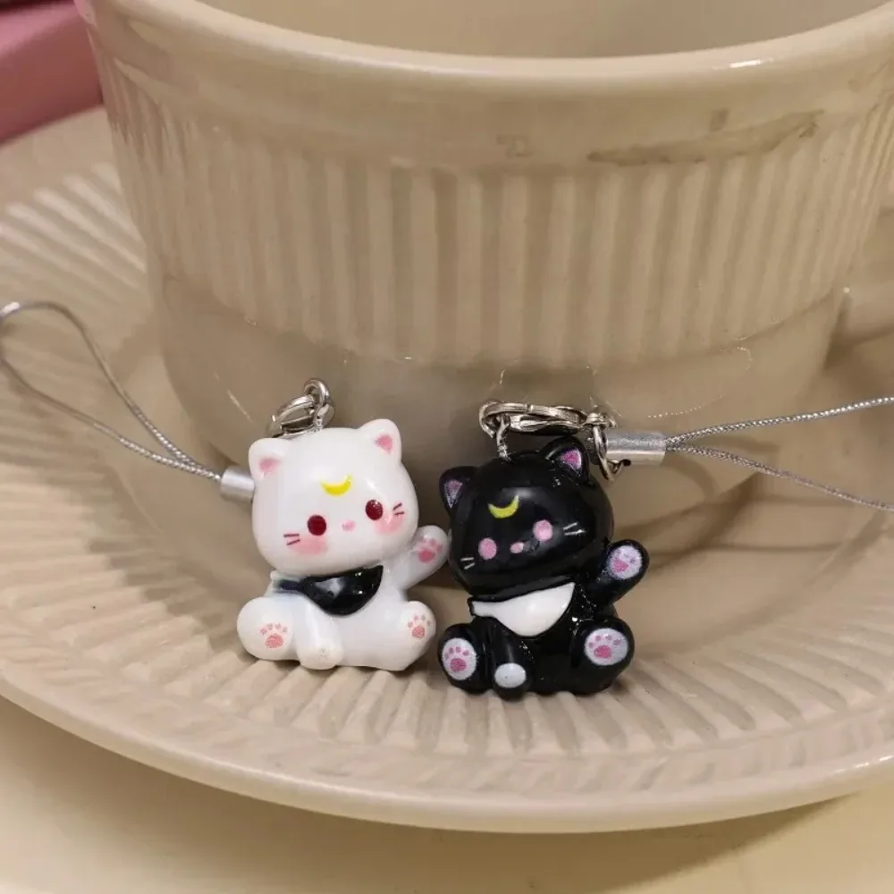 New Fashion Cartoon Small Cat Cute Keychain Phone Chain Resin Keyring Bag Pendant Couple Key Chains Gifts Women for Jewelry - Image 5