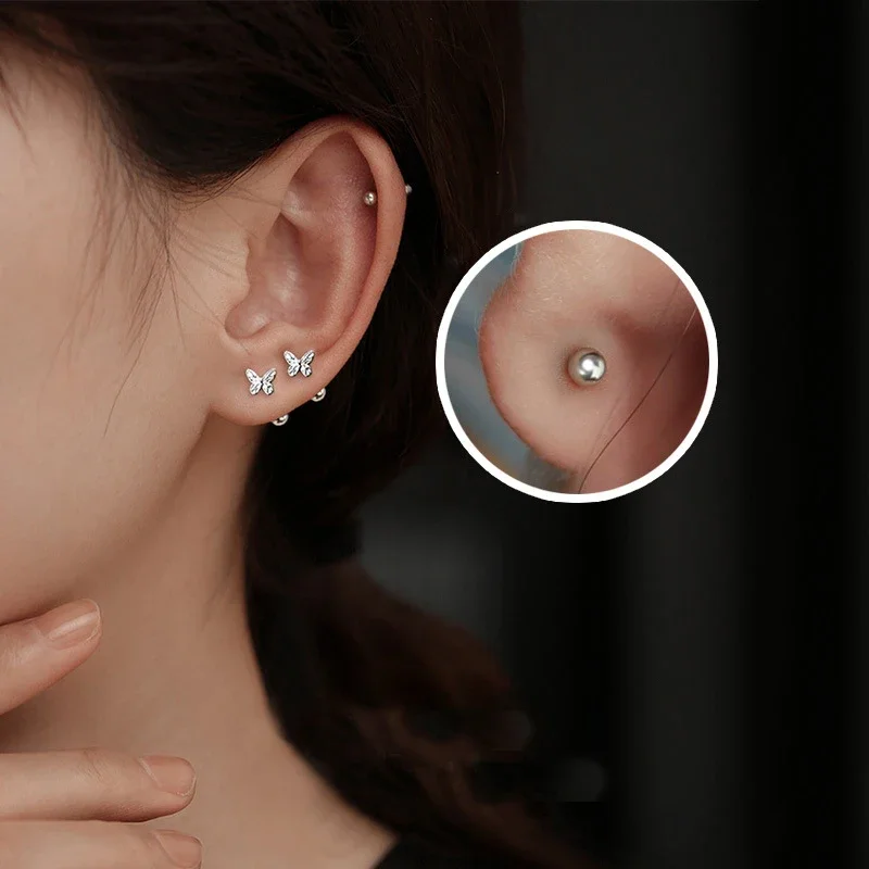 New Fashion Cute Butterfly Stud Earrings For Women Female Silver Color Ear Girls Elegant Jewelry Accessories Gifts - Image 2