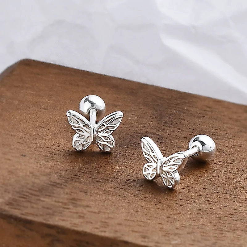 New Fashion Cute Butterfly Stud Earrings For Women Female Silver Color Ear Girls Elegant Jewelry Accessories Gifts - Image 3