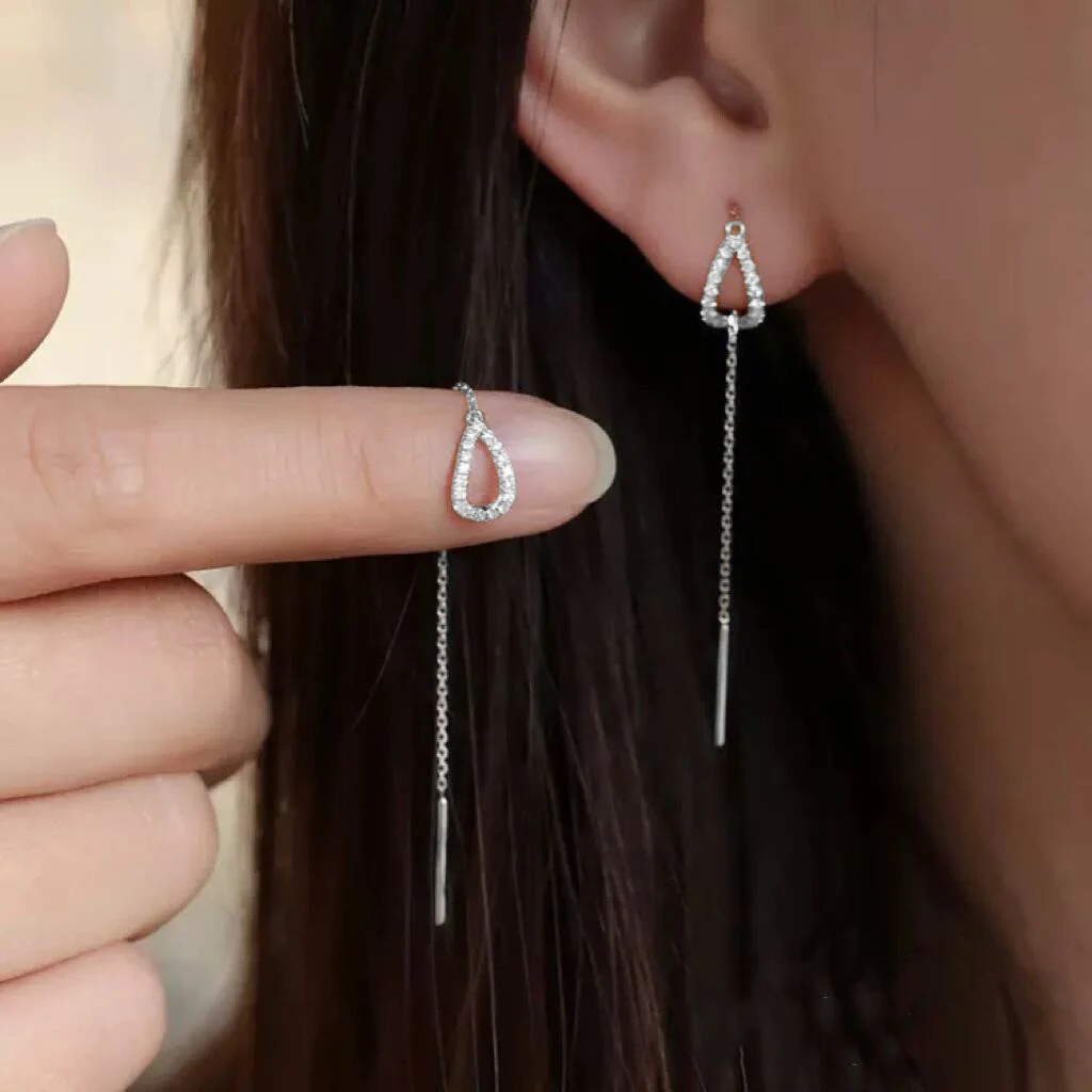 New Fashion Minimalist Long Earring Silver Color Simple Tassel Chain Statement Earrings Women Korea Joker Ear Line Jewelry Gift - Image 6