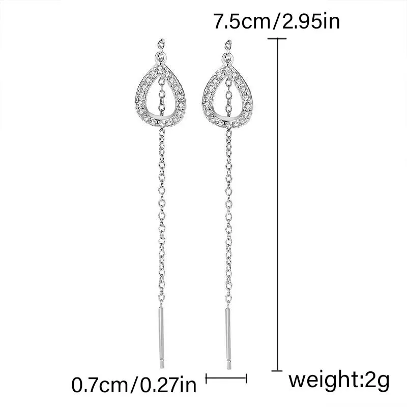 New Fashion Minimalist Long Earring Silver Color Simple Tassel Chain Statement Earrings Women Korea Joker Ear Line Jewelry Gift - Image 4