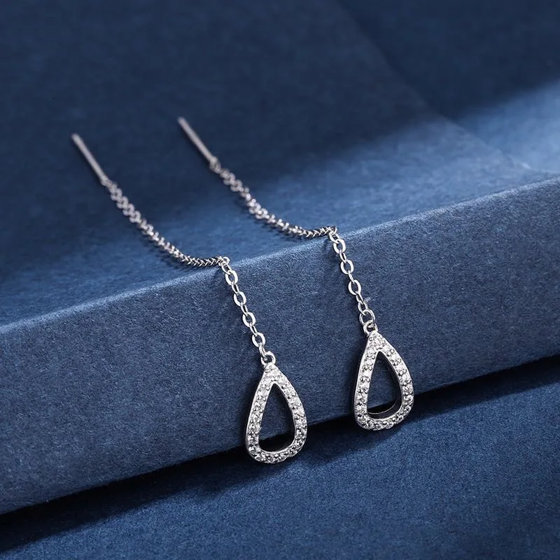 New Fashion Minimalist Long Earring Silver Color Simple Tassel Chain Statement Earrings Women Korea Joker Ear Line Jewelry Gift - Image 5