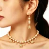 New French original fashion necklace earring set with elegant and niche design moon star earrings high end accessories earrings