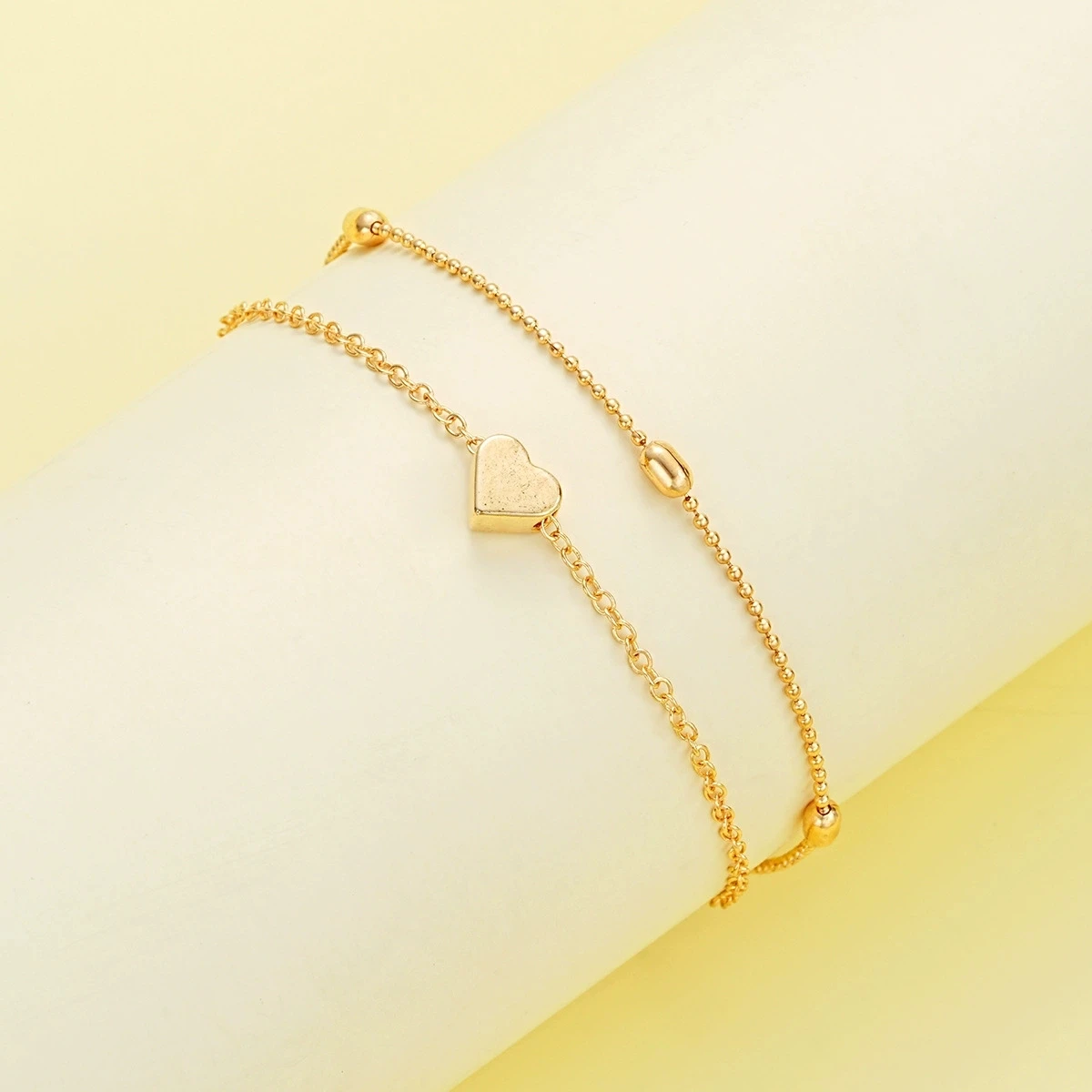 New Imitation Pearl Heart Jewelry Set For Women Fashion Gold Silver Color Round Beads Necklace Bracelet Daily Wear Accessories - Image 5
